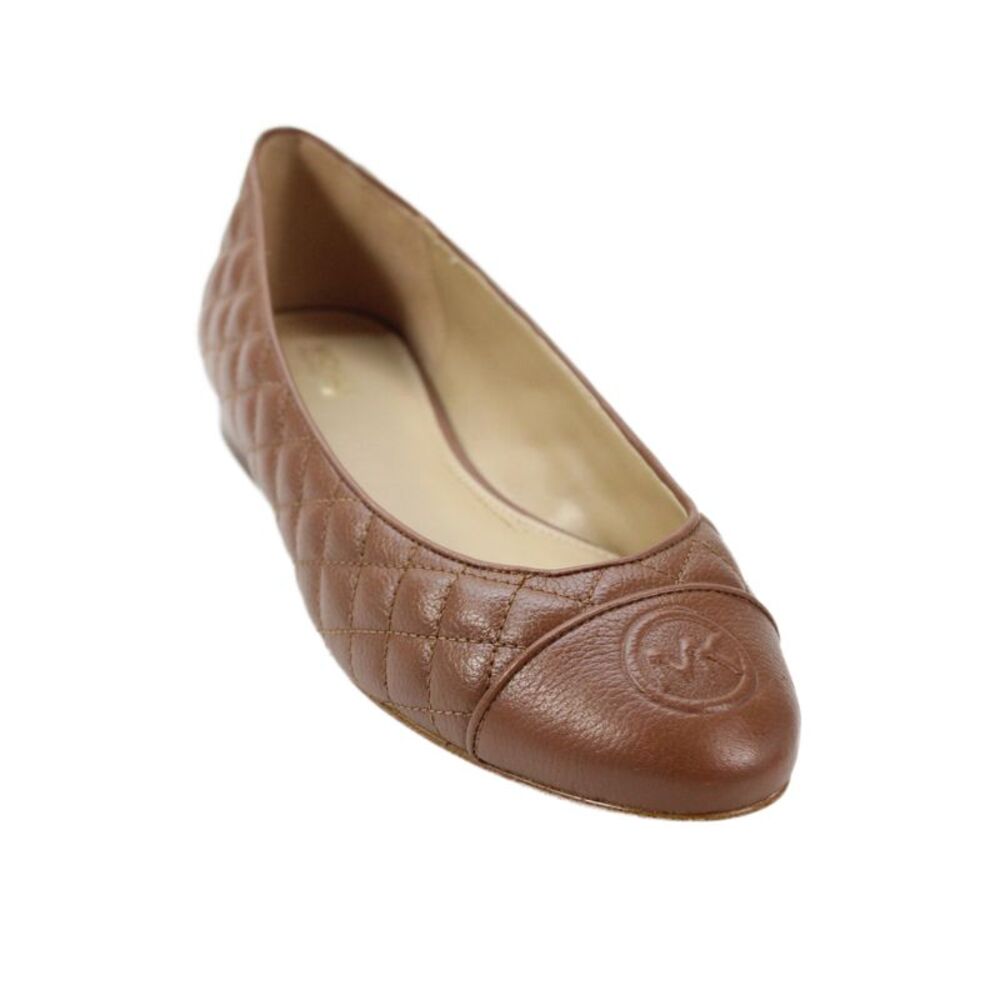 Michael Michael Kors Womens Quilted Cap Toe Ballet Flats Brown Size 8 Medium
